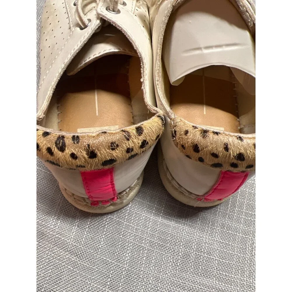 Dolce Vita Morris Comfort Sneaker Shoes Beige Leopard Print Womens Size 6.5